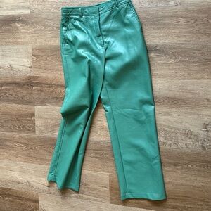 Babaton Green Faux Leather Pants